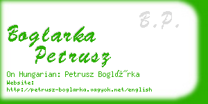 boglarka petrusz business card